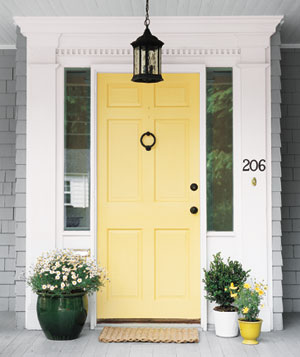 Picture of a Bright Yellow Front Door