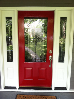 Red Front Door on Hickory